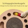 Kratzbrett Katze mit 2 Klingelballs, 3 in 1 Kratzpappe für Produktbild-Vorschau 4
