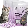 Multiple bags of silica cat litter with a pile of the product in the foreground and a cat illustration on the packaging. Anteprima dell’immagine prodotto