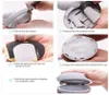 A collage of five images showing the steps to replace headphone ear pads. Produktbild-Vorschau