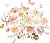 Muralo Wandaufkleber Blumen Blätter Schmetterlinge Natur Produktbild-Vorschau 1