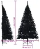 vidaXL Künstlicher Halb-Weihnachtsbaum mit Ständer Schwarz Produktbild-Vorschau 7
