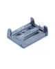A close-up, studio shot of a gray aluminum phone mount. Voir les images du produit