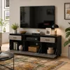 TV-Lowboard 160x40x68cm Schwarz & Grau Holzoptik, Produktbild-Vorschau 2