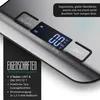 A close-up of a digital kitchen scale with its display showing '00' and various unit options. Text overlays describe its features and benefits. Náhled obrázku produktu