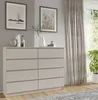 A modern bedroom or living room setting with a dresser, artwork, and curtains. Anteprima dell’immagine prodotto