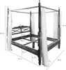 MASSIVMOEBEL24 | letto a baldacchino in legno di Sheesham / Anteprima dell’immagine prodotto 6