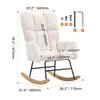 A diagram showing the dimensions of a rocking chair, along with hardware for assembly. Podgląd zdjęcia produktu