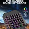 ZELURXX Einhand Gaming Tastatur 40 Tasten RGB Beleuchtung Produktbild-Vorschau 2