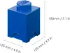 A blue LEGO storage brick with dimensions indicated. Produktbild-Vorschau