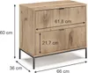 A product image showing a wooden cabinet with dimensions indicated by measurement lines and text. Náhled obrázku produktu