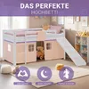 Homestyle4u Hochbett 90x200 Kinder Rutsche Set mit Matratze Produktbild-Vorschau 2
