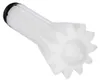 A white plastic gear with a black ring on one end, isolated on a white background. Produktbild-Vorschau