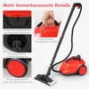 A collage of close-up shots highlighting features of a red steam cleaner, with the main product visible in the background. Náhľad obrázku produktu