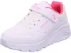 A white and pink Skechers sneaker for girls. Voir les images du produit