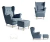 Ohrensessel mit Hocker ARI Design – skandinavisches Set, Produktbild-Vorschau 2
