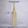 Leewadee Große Bodenvase 14 x 65 cm - Metall in gold Produktbild-Vorschau 5