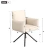 A beige armchair with dimensions indicated by lines and numbers. Produktbild-Vorschau