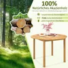 COSTWAY Gartentisch Holz, 100 cm runder Holztisch aus Produktbild-Vorschau 4