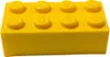 A single yellow LEGO brick on a white background. Produktbild-Vorschau