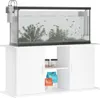 A white aquarium stand with an aquarium on top, containing fish and plants. Náhľad obrázku produktu