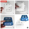 A four-step visual guide showing how to assemble a dehumidifier. Náhled obrázku produktu