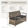 tectake® Rattan-Gartenbank 2-Sitzer wetterfest Stauraum Produktbild-Vorschau 5