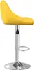 A yellow bar stool with a silver base and adjustable height mechanism. Voir les images du produit