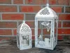 Laterne Windlicht Weiß Eisen Metall  Schmetterling Shabby Produktbild-Vorschau 3