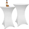 Jopassy 2pcs Stehtisch-Husse Stretch Elastique Weiß Premium Produktbild-Vorschau 1