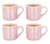4er Set Steingut Becher 350ml Tasse Rosa Kaffeetassen Produktbild-Vorschau 1