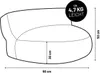 A diagram of a round beanbag sofa with dimensions and weight indicated. Náhľad obrázku produktu