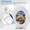 A toilet seat with an underwater scene design, with a close-up inset showing protective pads. Produktbild-Vorschau