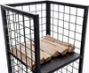 A black metal firewood rack with logs inside, shown against a white background. Podgląd zdjęcia produktu