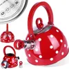 Teiera rossa in acciaio inox con puntini e fischietto Anteprima dell’immagine prodotto 21