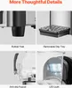 A collage of four close-up images highlighting different features of a commercial slush machine. Voir les images du produit