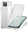 A clear protective phone case is shown from multiple angles, with one case encasing a smartphone. Produktbild-Vorschau