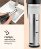 A person is cleaning a sous vide immersion circulator in a sink, with a close-up of the device shown next to it, accompanied by text about easy cleaning. Produktbild-Vorschau
