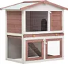 vidaXL Clapier à lapins 3 portes Marron Bois Voir les images du produit 8