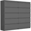 Komoda 140 cm 10 zásuvek skříňka FRAMIRE R-140-S10 antracit Náhled obrázku produktu 1