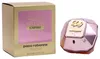 Lady Million Empire von Paco Rabanne im diamantförmigen, roségoldenen Flakon, daneben goldene Verpackung mit pinkem Design und Produktdetails. Produktbild-Vorschau