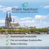 A scenic view of Cologne Cathedral and the Rhine River, with brand logo and marketing text. Anteprima dell’immagine prodotto