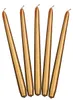 Candela a cono metallizzata oro 29cm 10pz Anteprima dell’immagine prodotto 1
