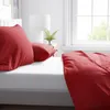 Renforce Bettwäsche Set 200x200 cm 80x80 cm Rot Uni 100% Produktbild-Vorschau 3