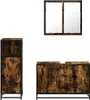 vidaXL Set di mobili da bagno a 3 pezzi in legno di quercia Anteprima dell’immagine prodotto 5