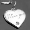 Anhänger 16mm Herz mit Schriftzug - I love you- und Produktbild-Vorschau 4