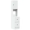 A white cabinet with a door and two drawers, shown against a white background. Produktbild-Vorschau