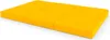 A yellow, three-part gymnastics mat is shown on a white background. Voir les images du produit