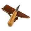 A knife and its leather sheath are displayed on a white background. Produktbild-Vorschau