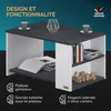 CASARIA® Table basse rectangulaire blanc anthracite Voir les images du produit 3