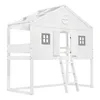 Hausbett, mit Treppe, mit Fallschutz und Gitter, Zwei graue Produktbild-Vorschau 18